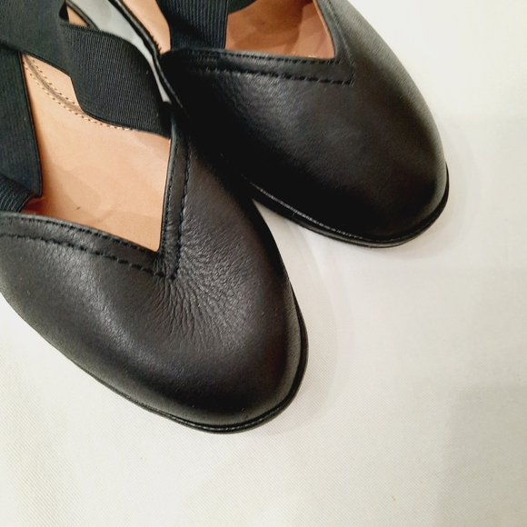 L'Amour Des Pieds black leather wedge sandals 7.5 NWOB - Picture 5 of 5